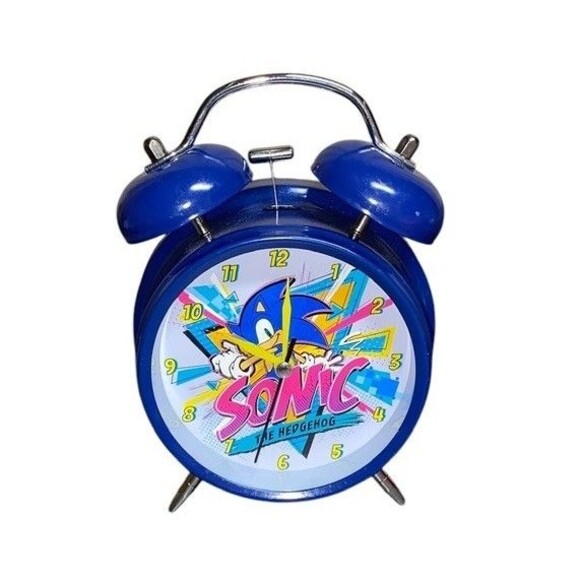Sonic the Hedgehog Alarm Clock Metal Twin Bell Battery Operated - Picture 1 of 1